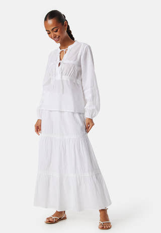 Cotton Maxi Flounce Skirt