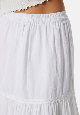 Cotton Maxi Flounce Skirt