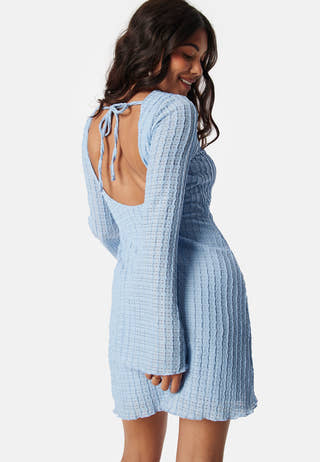 Deep Back Structure Short Dress