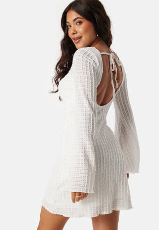 Deep Back Structure Short Dress