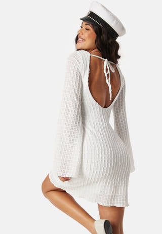 Deep Back Structure Short Dress