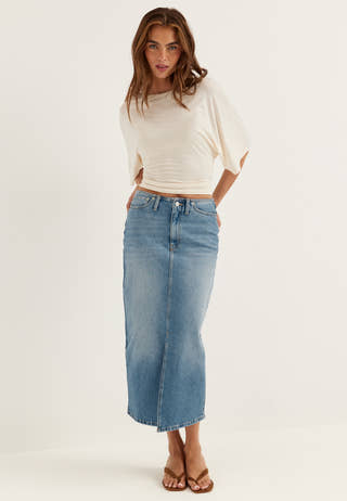 Denim Midi Skirt