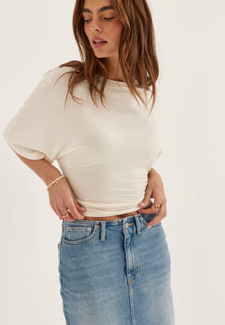 Denim Midi Skirt