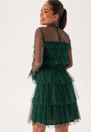 Dotted Mesh L/S Dress