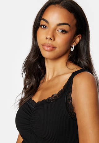 Sleeveless Lace Rib Top