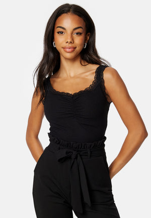 Sleeveless Lace Rib Top