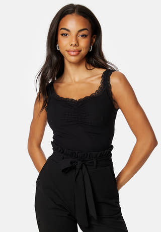 Sleeveless Lace Rib Top