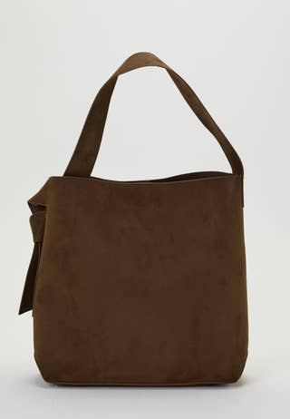 Faux Suede Large Tote Bag