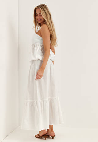Flounce Detail Cotton Skirt