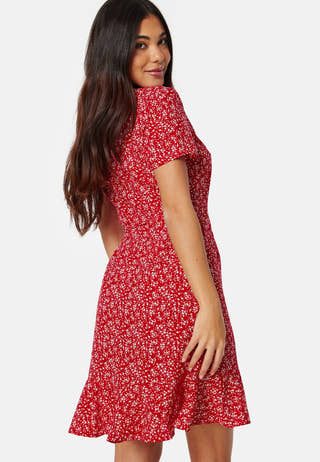 Flounce Short Wrap Dress