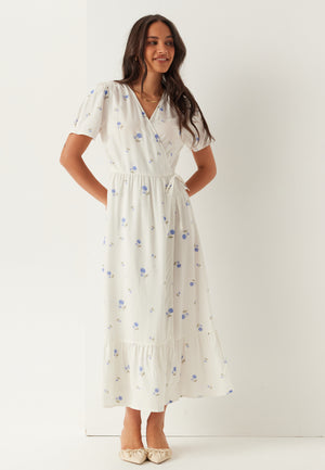 Flounce Viscose Wrap Dress