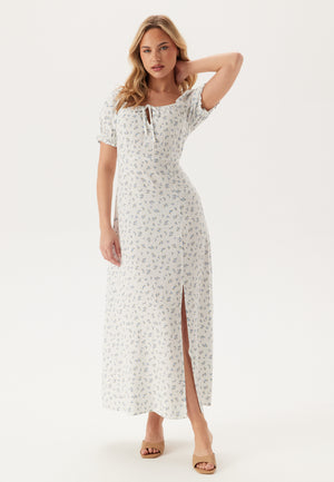 Front Tie Long Viscose Dress