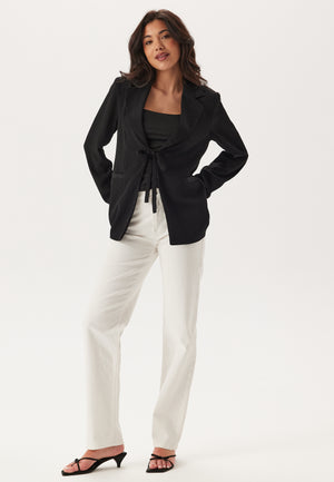 Front Tie Structured Blazer