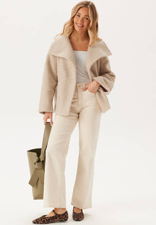 High Neck Short Bouclé Coat