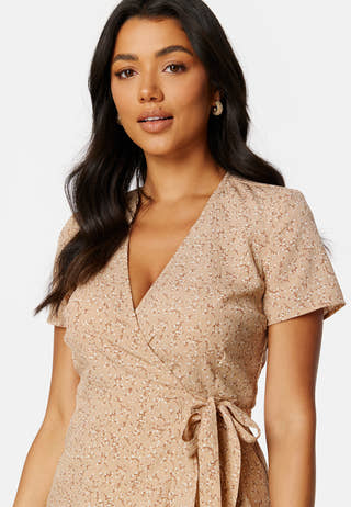 Flounce Short Wrap Dress