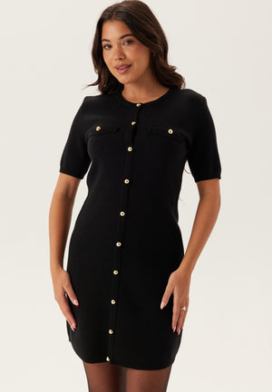 Knitted Gold Button Dress