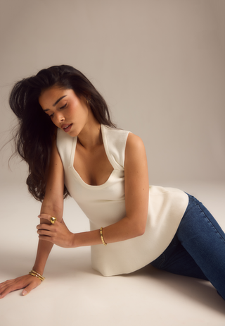 Knitted Peplum Top