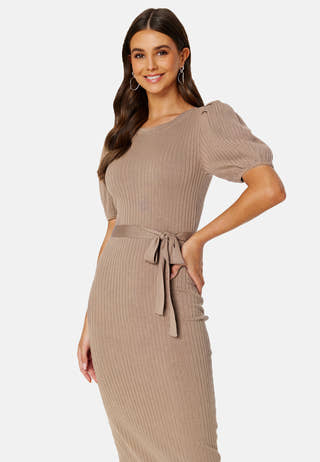 Linnelle knitted puff sleeve dress