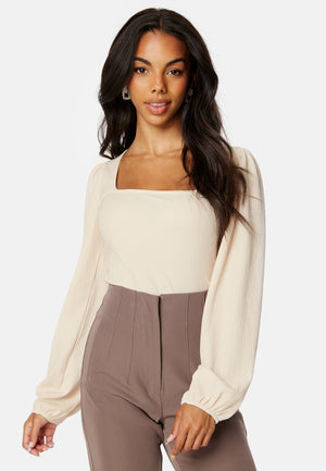 Square Neck Balloon Sleeve Top