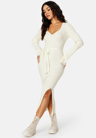 Slit Knitted Midi Dress