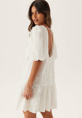 3D Embroidered Puff Sleeve dress
