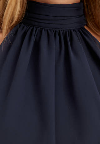 Asymmetric Chiffon Halterneck Dress