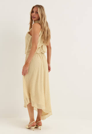 Asymmetric Chiffon Halterneck Dress