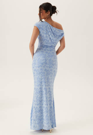 Asymmetric Draped Burnout Maxi Dress