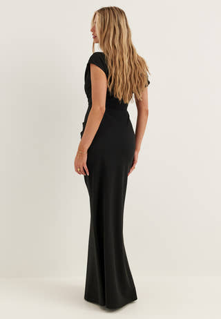 Asymmetric Draped Maxi Dress
