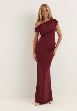 Asymmetric Draped Maxi Dress