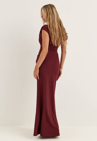 Asymmetric Draped Maxi Dress
