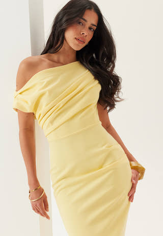 Asymmetric Draped Maxi Dress