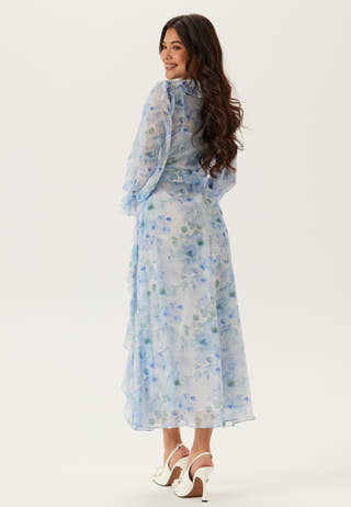 Belted Chiffon Midi Dress