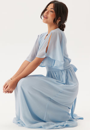 Butterfly Sleeve Chiffon Gown