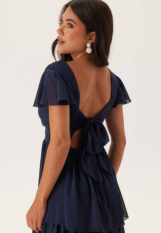 Butterfly Sleeve Flounce Dress