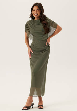 Cape Mesh Ankle Dress