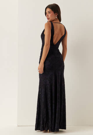 Deep Waterfall Mermaid Gown