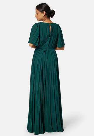 Pleated Slit Gown