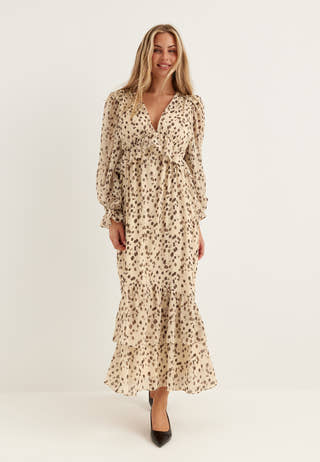 Flounce Chiffon Ankle Dress