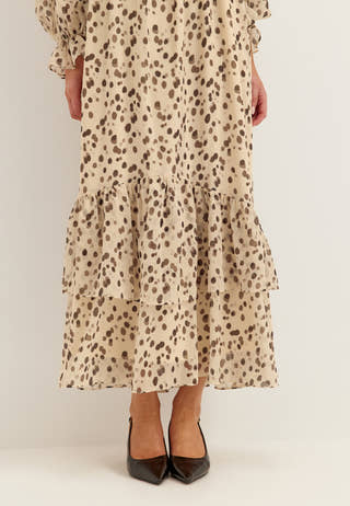 Flounce Chiffon Ankle Dress