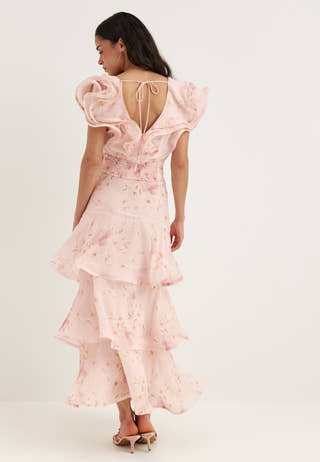 Flounce Sheer Ankle Skirt
