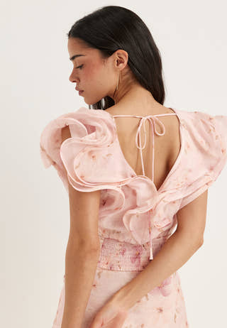Flounce Sheer Top