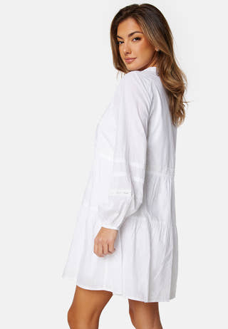 Tie L/S cotton dress