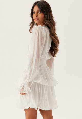 Frilled Balloon Sleeve Short Flounce Dress