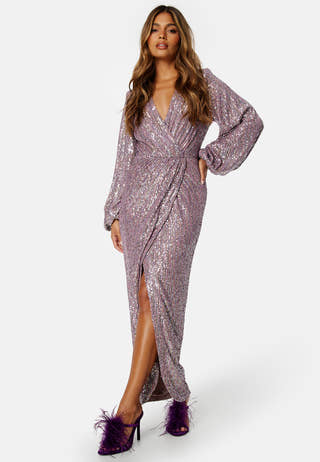 Sequin Wrap Gown
