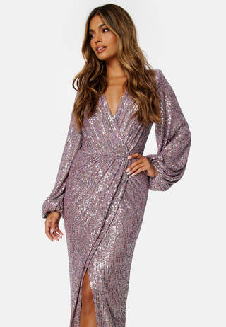 Sequin Wrap Gown