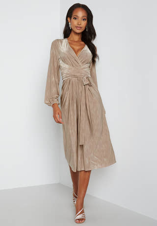 Wrap Tie Midi Dress