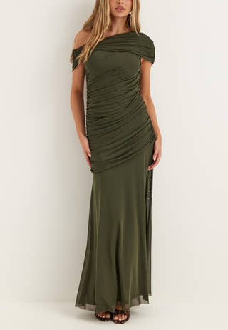 Off Shoulder Mesh Gown