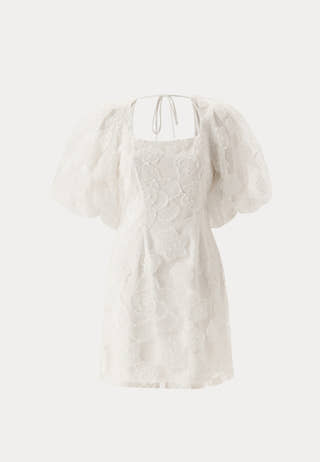 Puff Sleeve Embroidered Dress