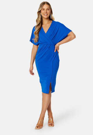 Wrap Slit Midi Dress